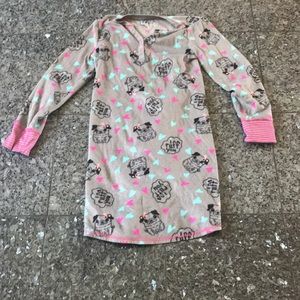 grey and pink pug nightgown. size 14